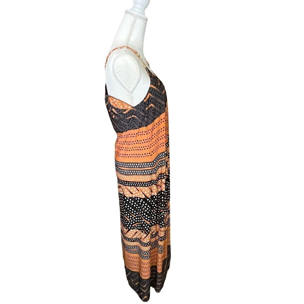 Women's Donna Morgan Size 14 Gray, Black, Orangish Brown Maxi Dress - Picture 3 of 7